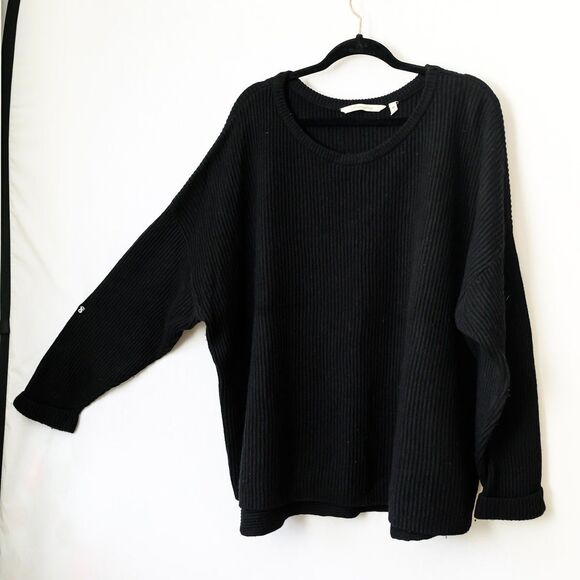 Soft Surroundings 2X Blacked ribbed Sweater Soft Comfy - Picture 1 of 5
